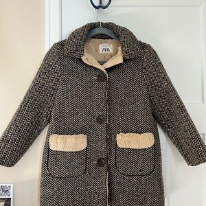Zara Wool Blend Coat Girls size 9